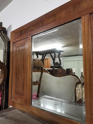 Art Nouveau Style Italian Mahogany Mirror, 1930s-RAQ-1231490