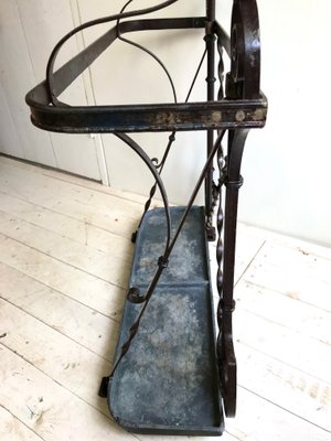 Art Nouveau Style Wrought Iron Coat Rack with Umbrella Stand, 1900s-WZZ-1050201