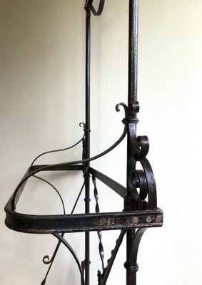 Art Nouveau Style Wrought Iron Coat Rack with Umbrella Stand, 1900s-WZZ-1050201