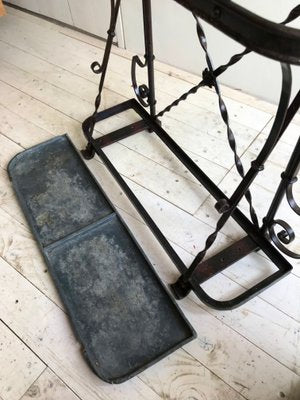 Art Nouveau Style Wrought Iron Coat Rack with Umbrella Stand, 1900s-WZZ-1050201