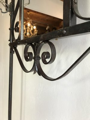 Art Nouveau Style Wrought Iron Coat Rack with Umbrella Stand, 1900s-WZZ-1050201