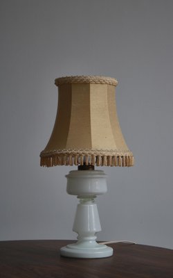 Art Nouveau Table Lamp in Mouthblown White Opaline Glass from Fyens Glassworks, 1890s-WRF-1453246