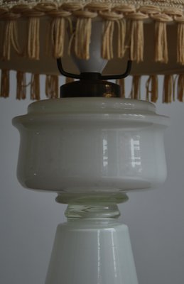 Art Nouveau Table Lamp in Mouthblown White Opaline Glass from Fyens Glassworks, 1890s-WRF-1453246