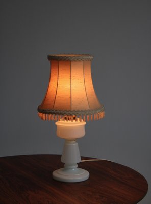 Art Nouveau Table Lamp in Mouthblown White Opaline Glass from Fyens Glassworks, 1890s-WRF-1453246