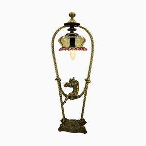 Art Nouveau Table Lamp Putto on Swing, 1920s-VDW-751536