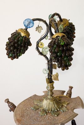 Art Nouveau Table Lamp with Murano Glass Lampshade, 1920s-QES-1704480