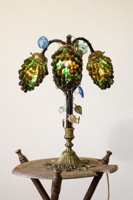 Art Nouveau Table Lamp with Murano Glass Lampshade, 1920s-QES-1704480