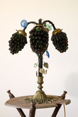 Art Nouveau Table Lamp with Murano Glass Lampshade, 1920s-QES-1704480