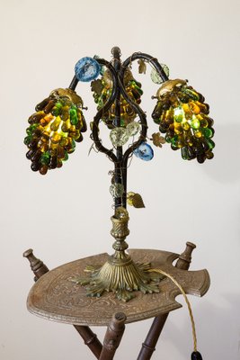 Art Nouveau Table Lamp with Murano Glass Lampshade, 1920s-QES-1704480