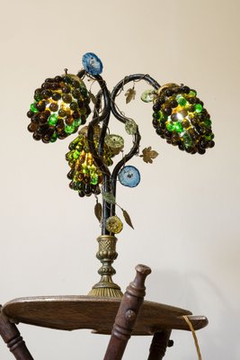 Art Nouveau Table Lamp with Murano Glass Lampshade, 1920s-QES-1704480