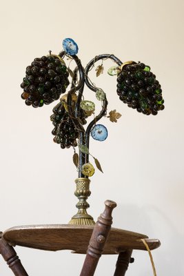 Art Nouveau Table Lamp with Murano Glass Lampshade, 1920s-QES-1704480