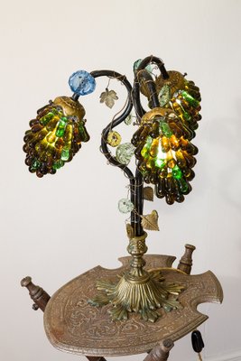 Art Nouveau Table Lamp with Murano Glass Lampshade, 1920s-QES-1704480