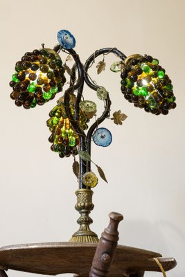 Art Nouveau Table Lamp with Murano Glass Lampshade, 1920s-QES-1704480