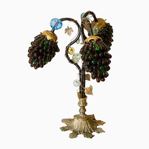 Art Nouveau Table Lamp with Murano Glass Lampshade, 1920s-QES-1704480