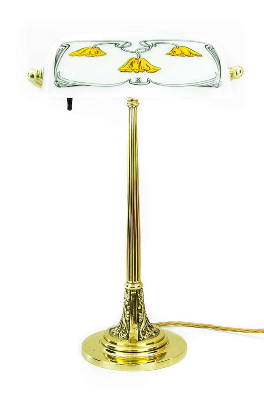 Art Nouveau Table Lamp with New Glass Shade, Vienna, 1900s