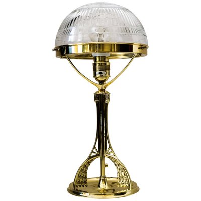 Art Nouveau Table Lamp with Original Cut Glass, 1900s-SPD-1054269