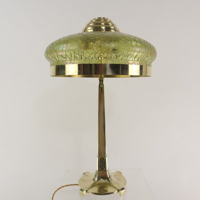 Art Nouveau Table Lamp with Palme & König Shade, Vienna, Austria, 1890s-KDB-1744404