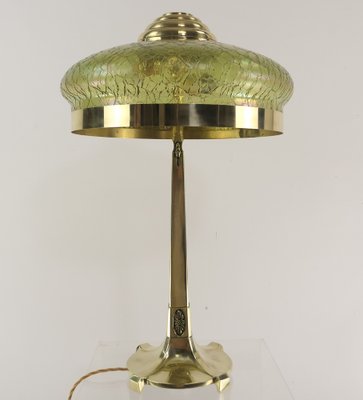 Art Nouveau Table Lamp with Palme & König Shade, Vienna, Austria, 1890s-KDB-1744404