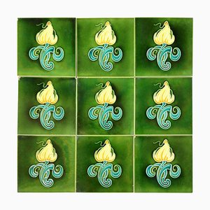 Art Nouveau Tiles by Gilliot Hemiksem, Belgium, 1930s, Set of 10-VDW-960218