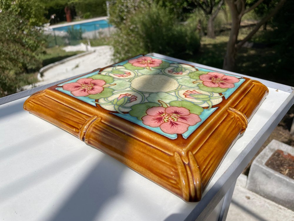 Art Nouveau Trivet in Ceramic by Hippolyte Boulanger, 1920