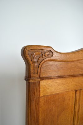 Art Nouveau Twin Beds in Carved Oak, France, 1910s, Set of 2-XNH-1719422