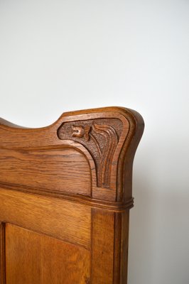 Art Nouveau Twin Beds in Carved Oak, France, 1910s, Set of 2-XNH-1719422