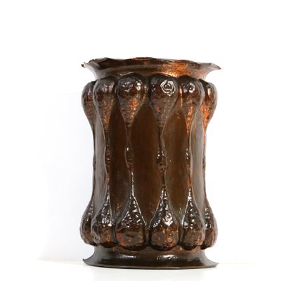 Art Nouveau Umbrella Stand in Patinated Copper, 1900s-MY-1259365