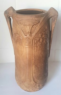 Art Nouveau Unglazed Ceramic Vase-QDP-1293250