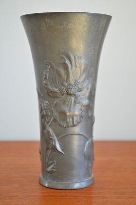 Art Nouveau Vase by Hugo Leven for Kayserzinn, 1900s-OV-620040