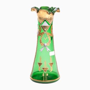 Art Nouveau Vase with Gilding & Emerald Glass, Czech Republic-FSD-1195747