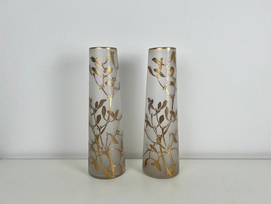 Art Nouveau Vase with Mistletoe by François Theodore Legras, Set of 2-KKG-1326182