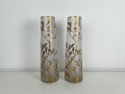 Art Nouveau Vase with Mistletoe by François Theodore Legras, Set of 2-KKG-1326182