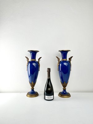 Art Nouveau Vases in Gilt Bronze, 1920s, Set of 2-KKG-1706293