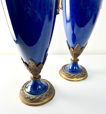 Art Nouveau Vases in Gilt Bronze, 1920s, Set of 2-KKG-1706293