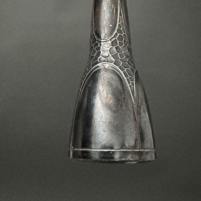 Art Nouveau Vases in Silver-Plated Metal by Orivit, 1900s, Set of 2-QKG-2035271