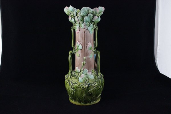 Art Nouveau Vases with Children and Foliage, Cecoslovakia, 1900s, Set of 2-IJR-1402649