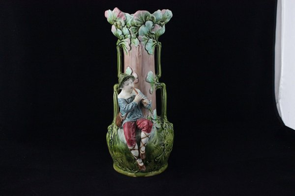 Art Nouveau Vases with Children and Foliage, Cecoslovakia, 1900s, Set of 2-IJR-1402649