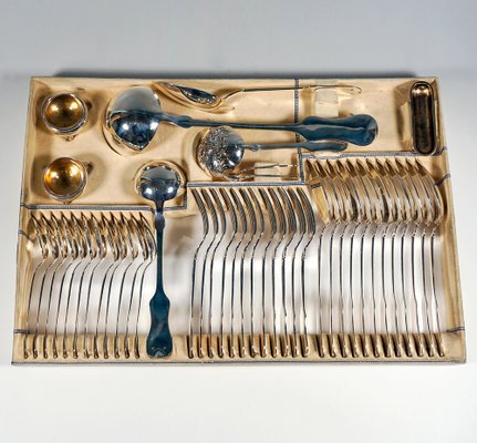 Art Nouveau Viennese Silver Cutlery Set attributed to Klinkosch, 1890s, Set of 93-EMT-1771458