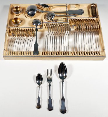 Art Nouveau Viennese Silver Cutlery Set attributed to Klinkosch, 1890s, Set of 93-EMT-1771458