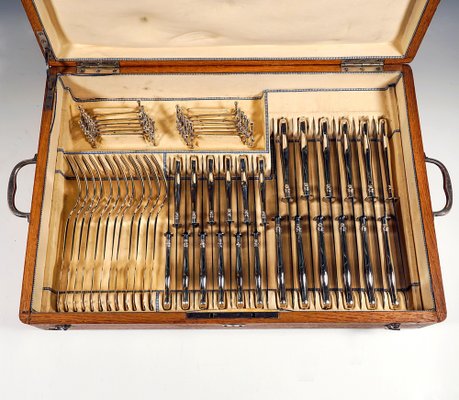 Art Nouveau Viennese Silver Cutlery Set attributed to Klinkosch, 1890s, Set of 93-EMT-1771458