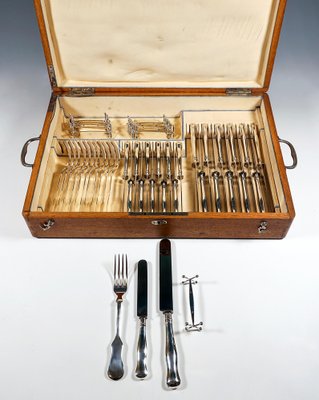 Art Nouveau Viennese Silver Cutlery Set attributed to Klinkosch, 1890s, Set of 93-EMT-1771458