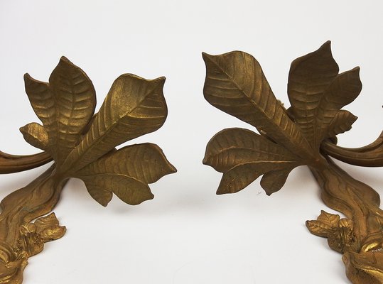 Art Nouveau Wall Lights in Bronze, 1890s, Set of 2-LW-1804598