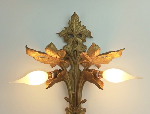 Art Nouveau Wall Lights in Bronze, 1890s, Set of 2-LW-1804598