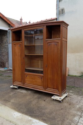 Art Nouveau Walnut Bookcase by Louis Majorelle, 1890s-XNH-1804453