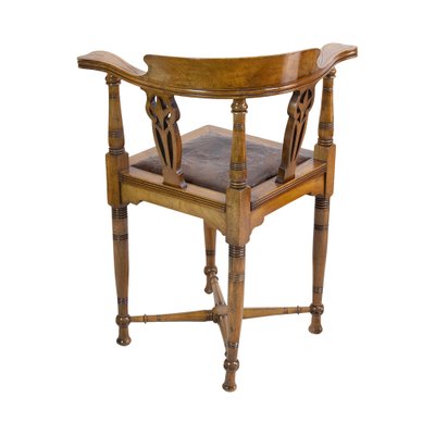 Art Nouveau Walnut Corner Armchair, 1890s-WFJ-1709104