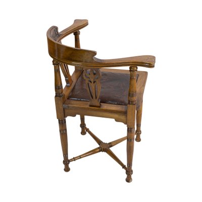 Art Nouveau Walnut Corner Armchair, 1890s-WFJ-1709104