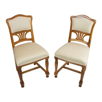 Art Nouveau Walnut Dining Chairs, Set of 2-WFJ-963147