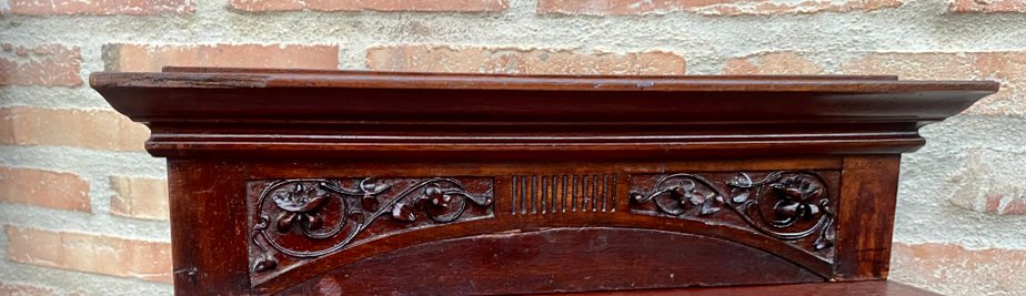 Art Nouveau Walnut Nightstands, 1900s, Set of 2-NOU-1361725