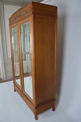 Art Nouveau Wardrobe Clematis Model by Mathieu Gallerey in Mahogany, 1920s-XNH-1719441