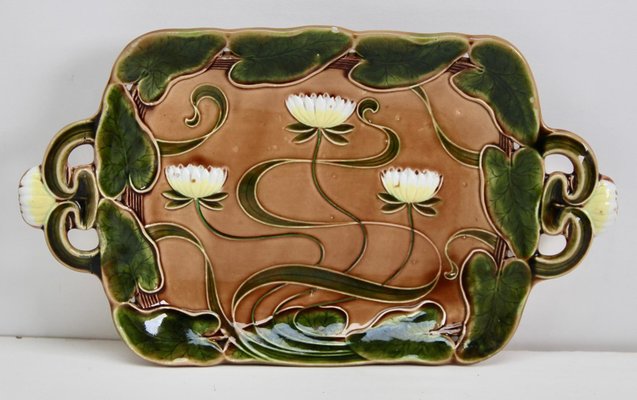 Art Nouveau Water Lily Majolica Service by Villeroy & Boch for Schramberg, Set of 10-MJY-1419238